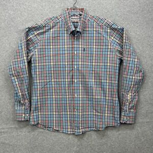 Barbour Shirt Mens Large Gingham Check Terence Tailored Long Sleeve Button Up